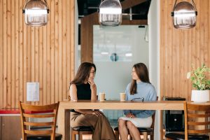 two ladies networking